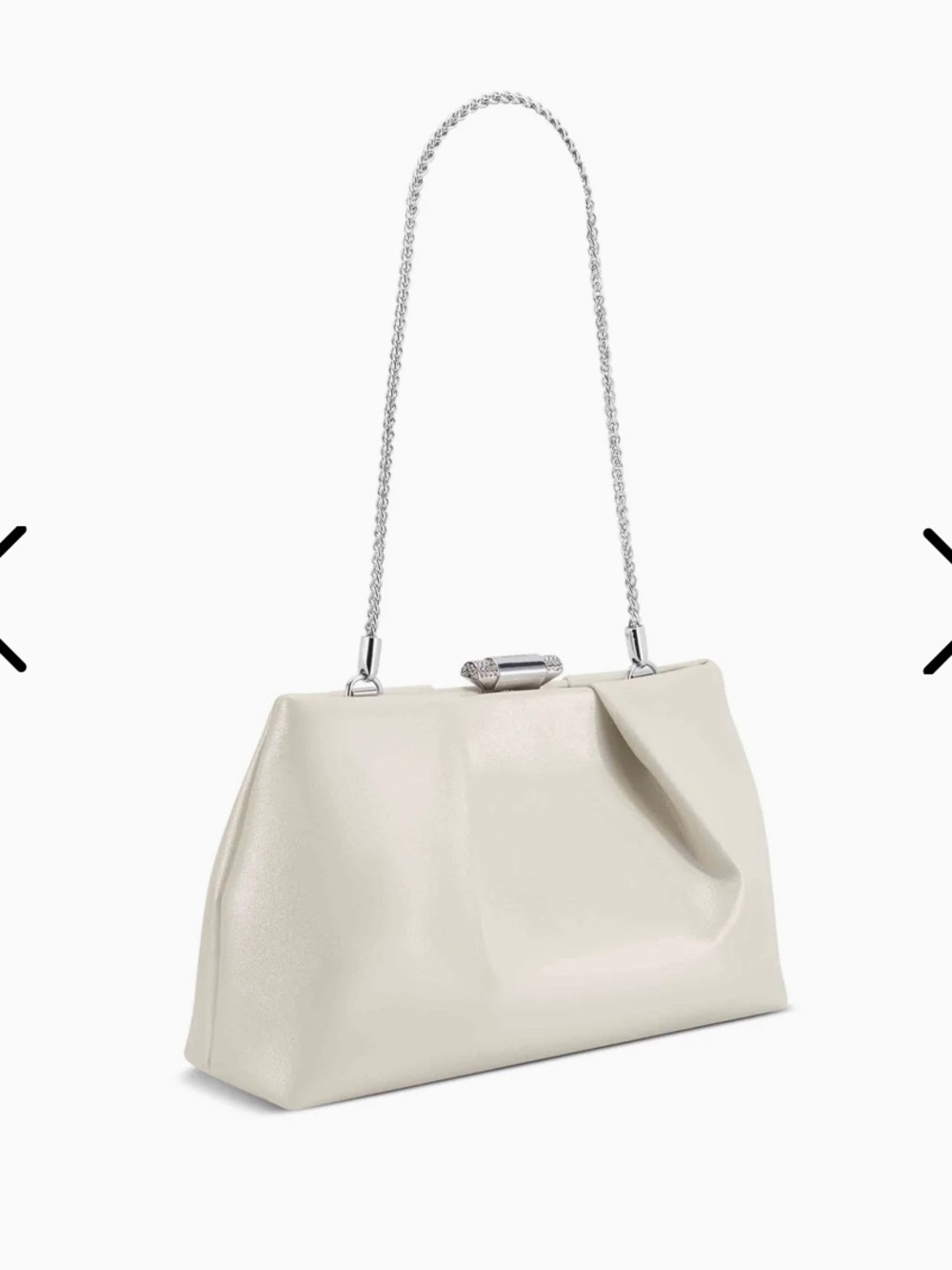 Nine West Ivory Chain-Handle Pleated Clutch